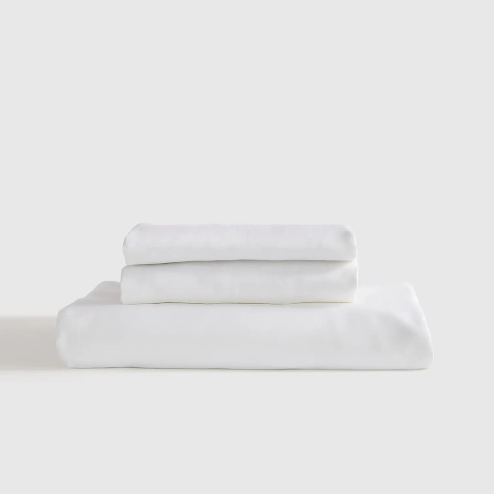 QUINCE Bamboo Fitted Sheet Set Cal King White 6920